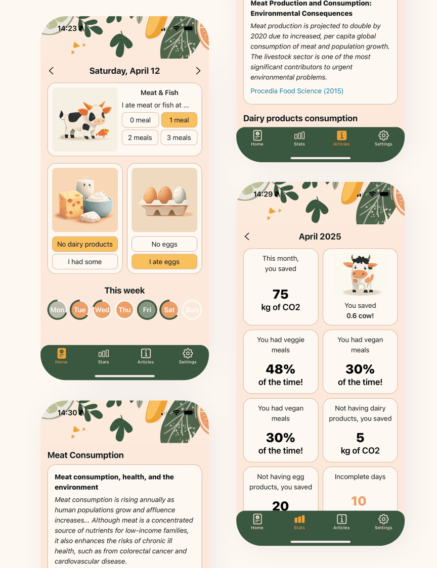 Flexeat mobile application screenshots